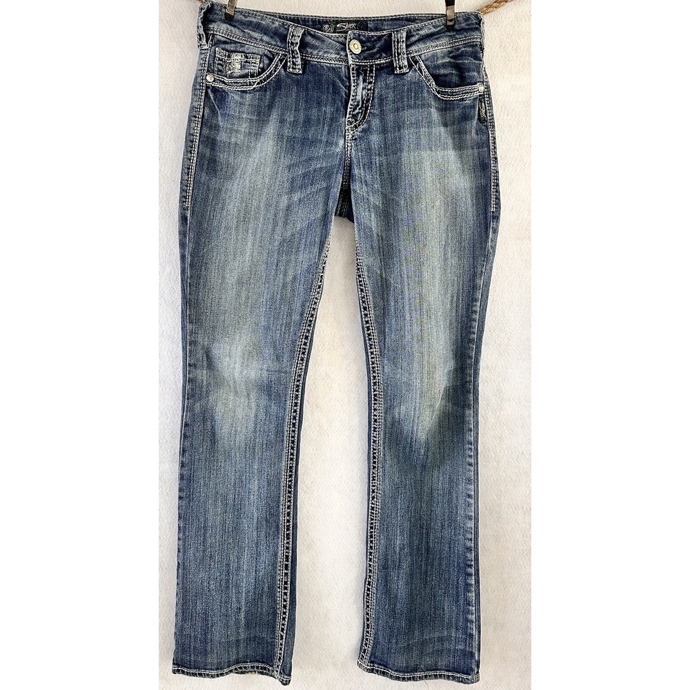 Silver Jeans Denim Stretch Bling Women's Suki Flap Pockets 30 X 33